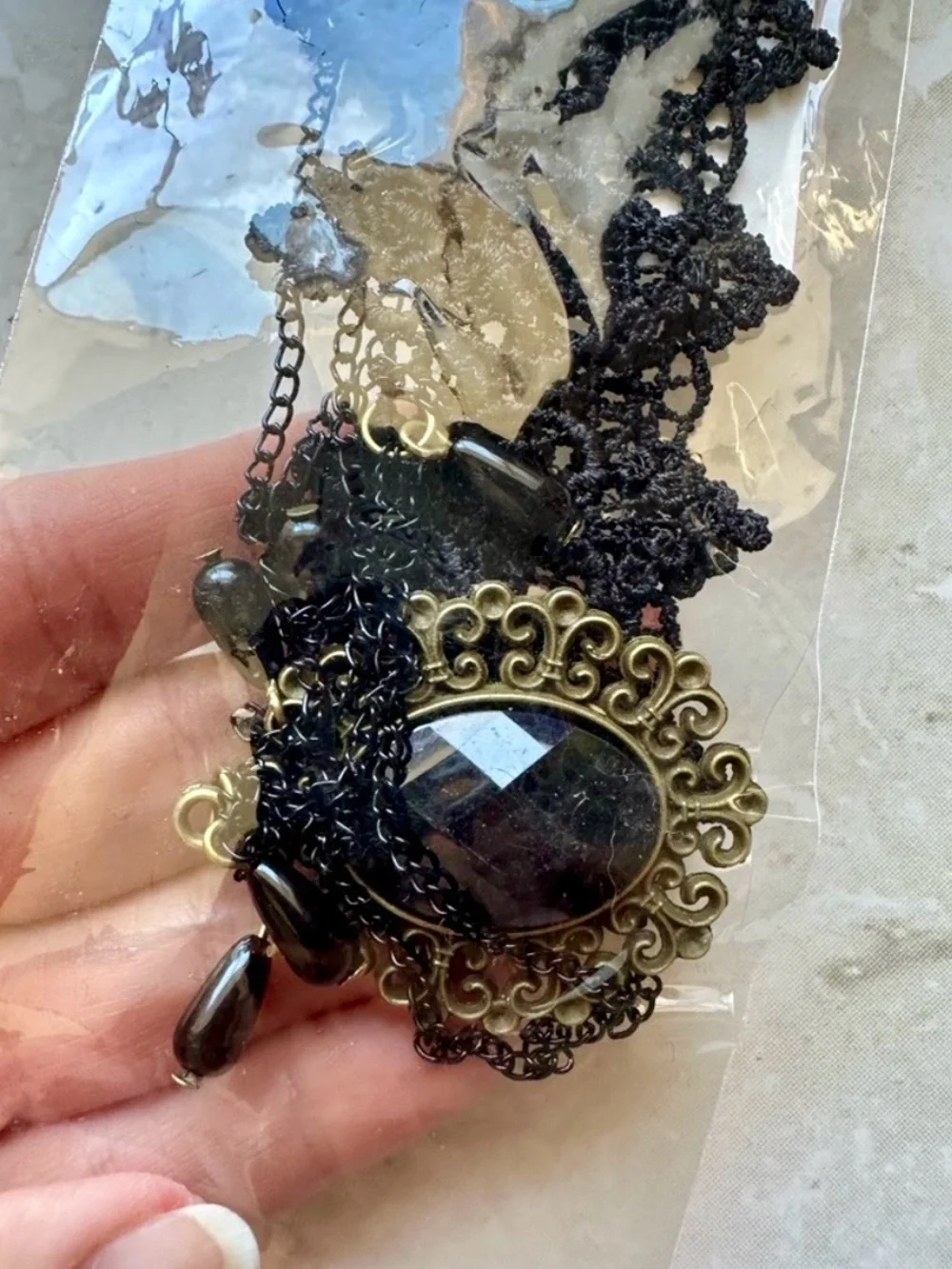 Gothic Victorian Lace Choker Vampire Halloween Necklace